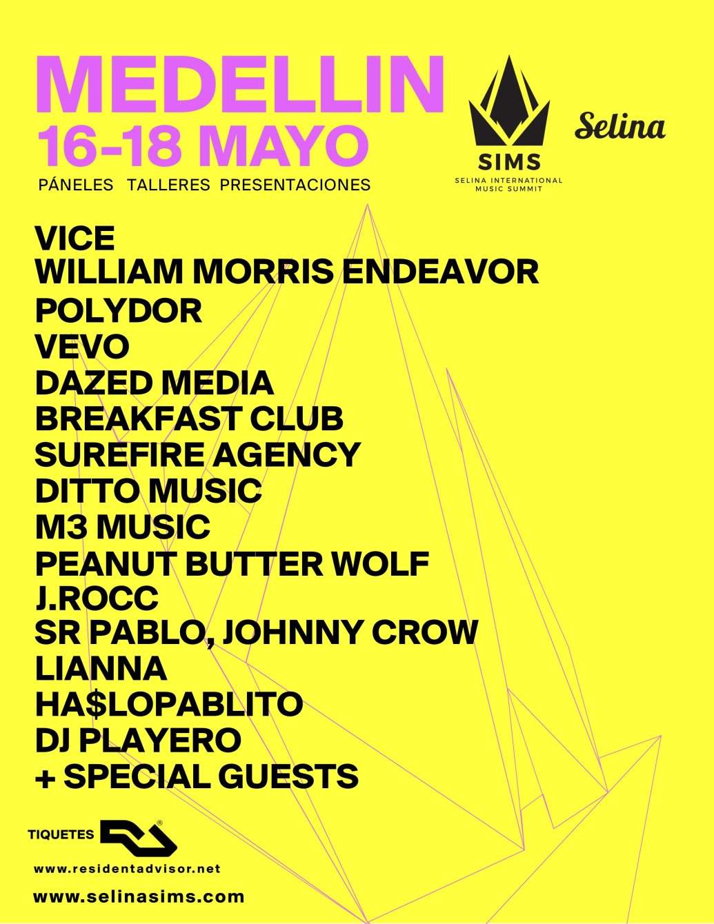 Sims - Selina International Music Summit - Medellin - Página trasera