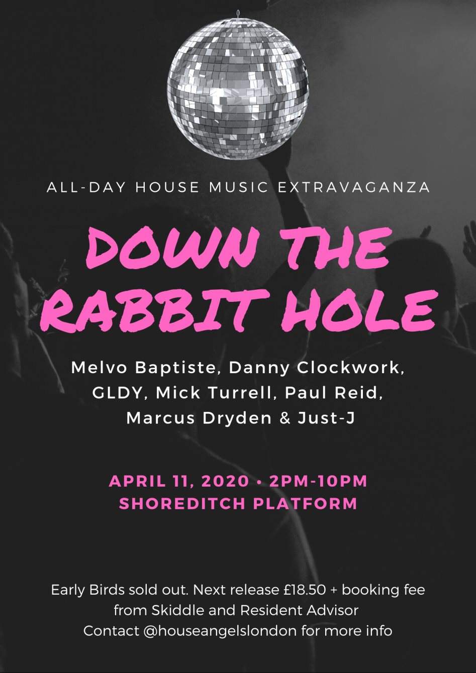 [CANCELLED] House Angels presents 'Down the Rabbit Hole' - フライヤー表
