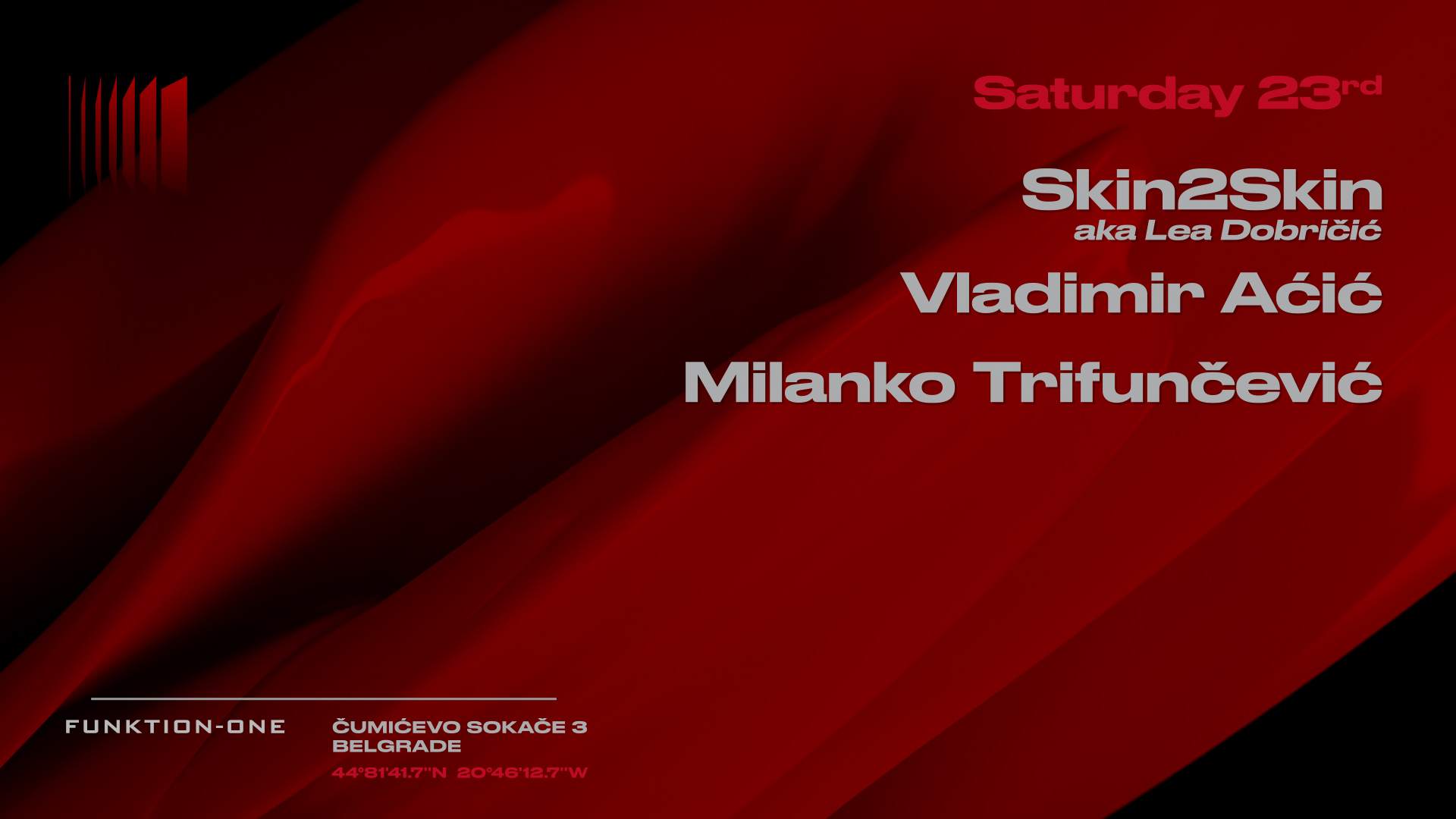 Skin2Skin aka Lea Dobričić, Vladimir Aćić, Milanko Trifunčević at club KULT - 23.12 - フライヤー表