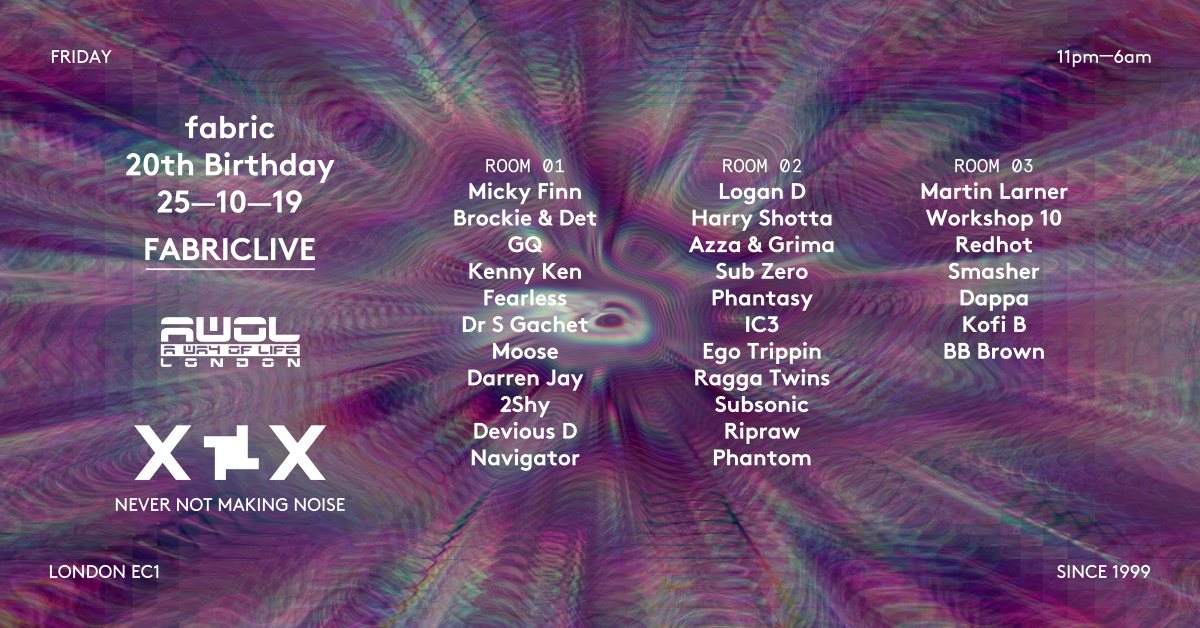 FABRICLIVE XX: AWOL Halloween Party - フライヤー表
