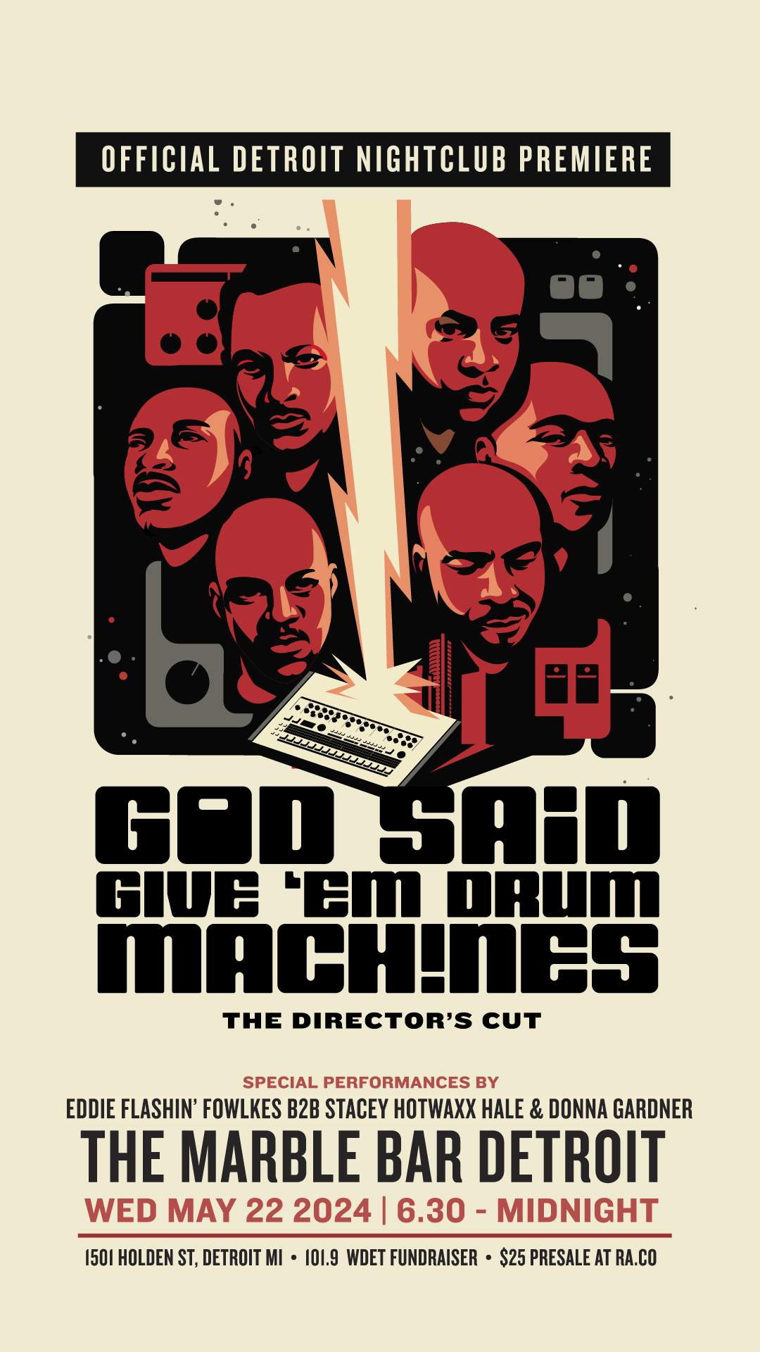 God Said Give 'Em Drum Machines Immersive Screening and WDET Fundraiser - Página frontal