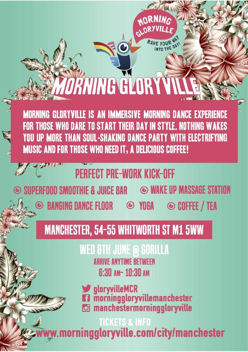 Morning Gloryville Manchester Launch Party - Rave Your Way Into The Day - Página trasera