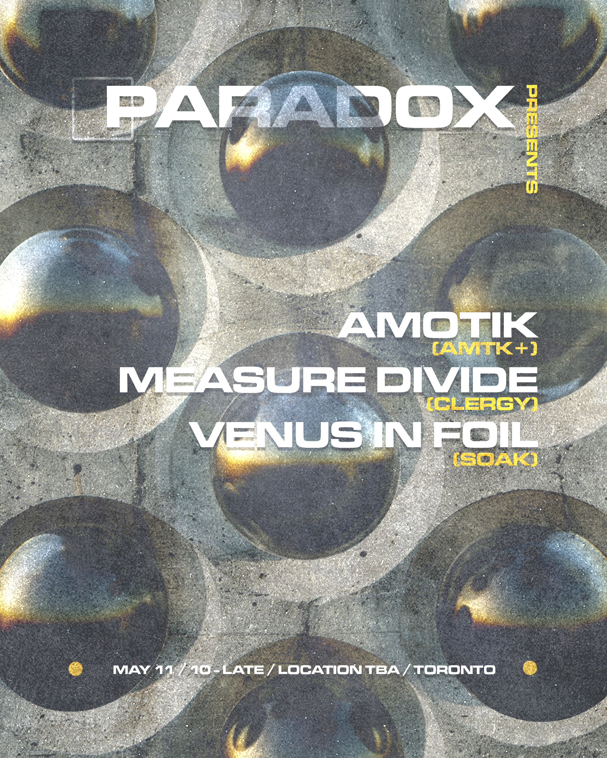 Paradox presents: Amotik + Measure Divide + Venus in Foil - Página frontal