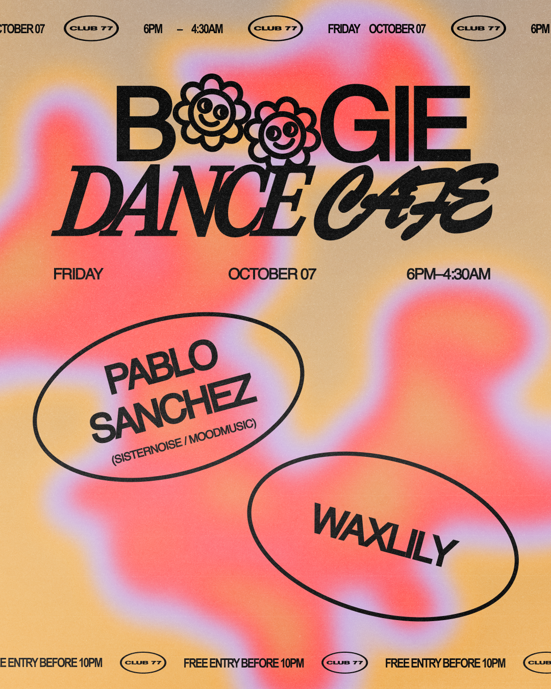 Boogie Dance Café with Pablo Sanchez (Sisternoise / Mooodmusic) & Waxlily - Página frontal