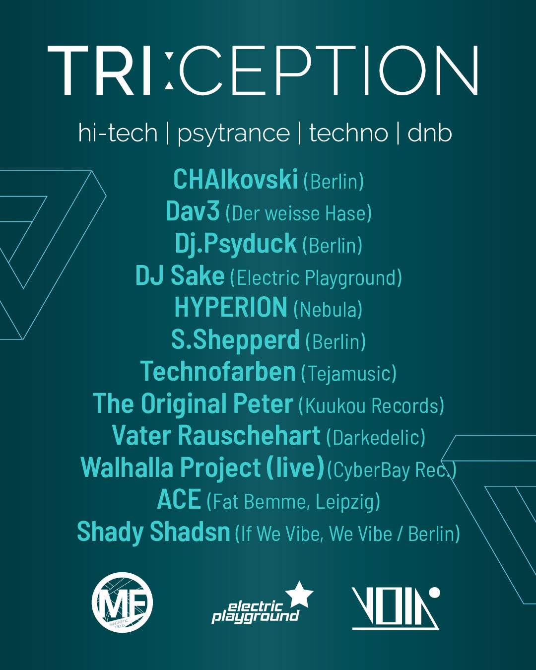 TRI:CEPTION (Hi-Tech, Psytrance, Techno, DNB) - 4 floors - フライヤー裏