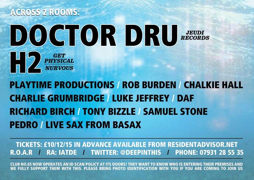 Tonight: Doctor DRU, H2 + Residents London Show - フライヤー裏