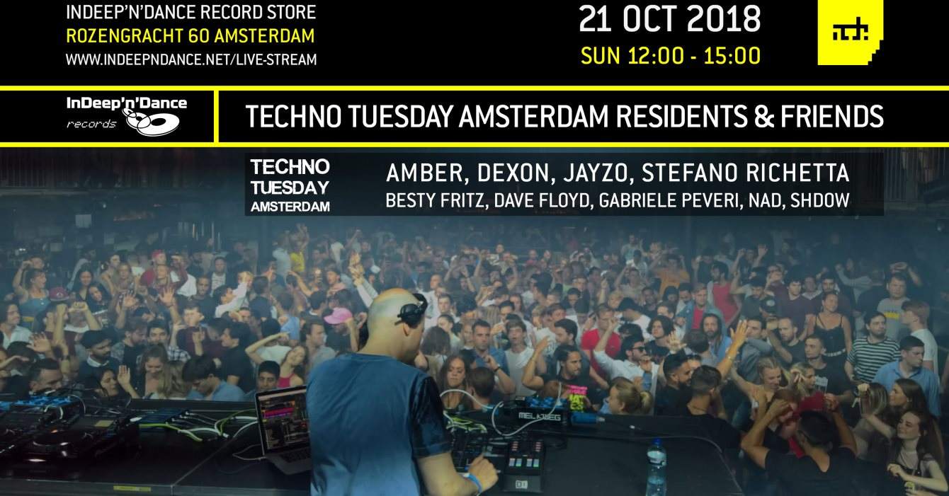 ADE 2018 Indeep'n'dance: Techno Tuesday Amsterdam Residents - Página frontal