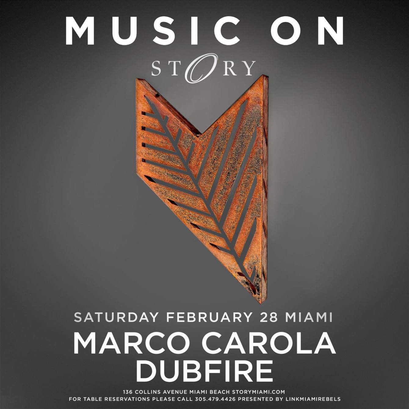 Music On Miami Marco Carola & Dubfire by Link Miami Rebels - Página frontal