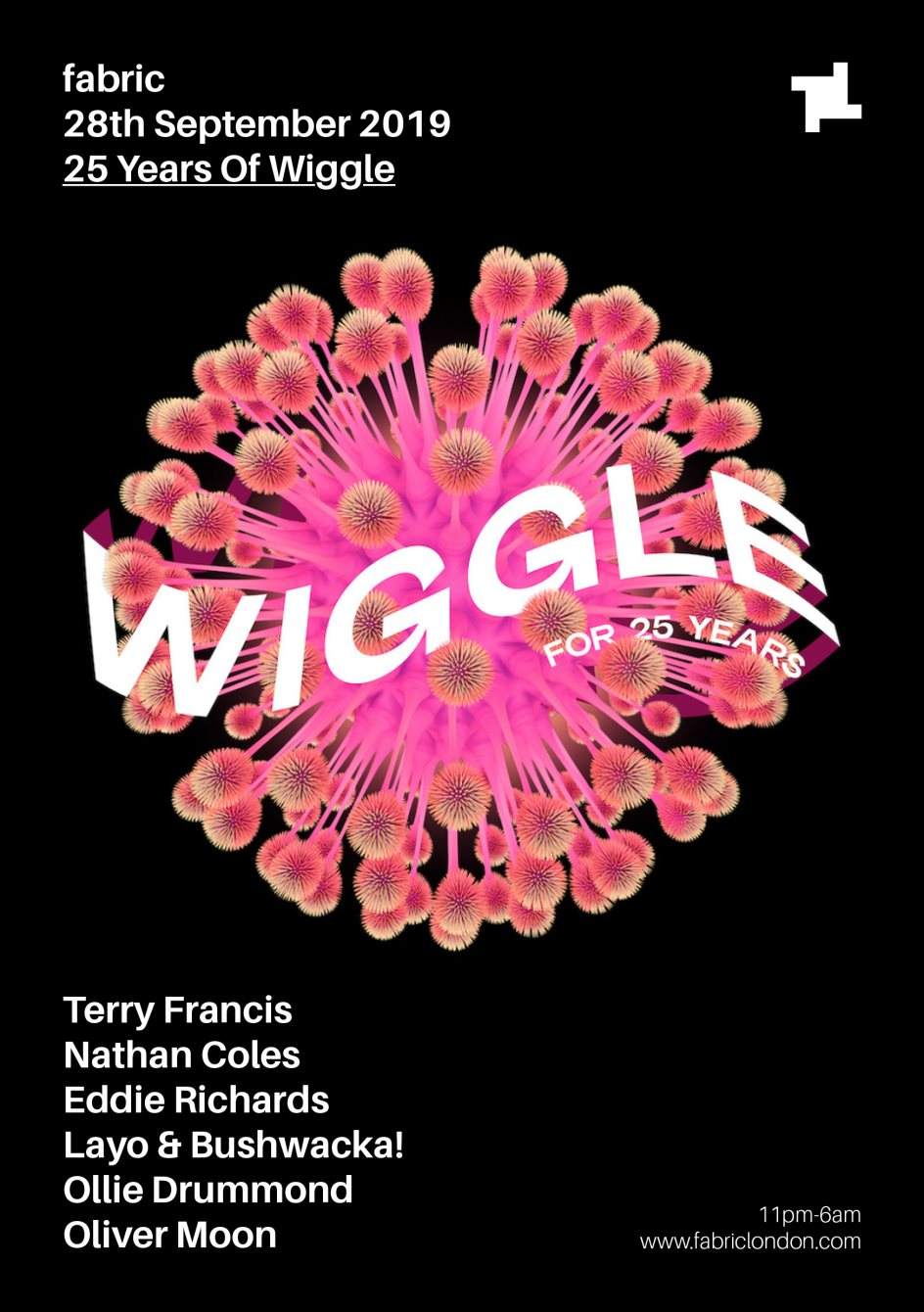 fabric: 25 Years of Wiggle - フライヤー裏