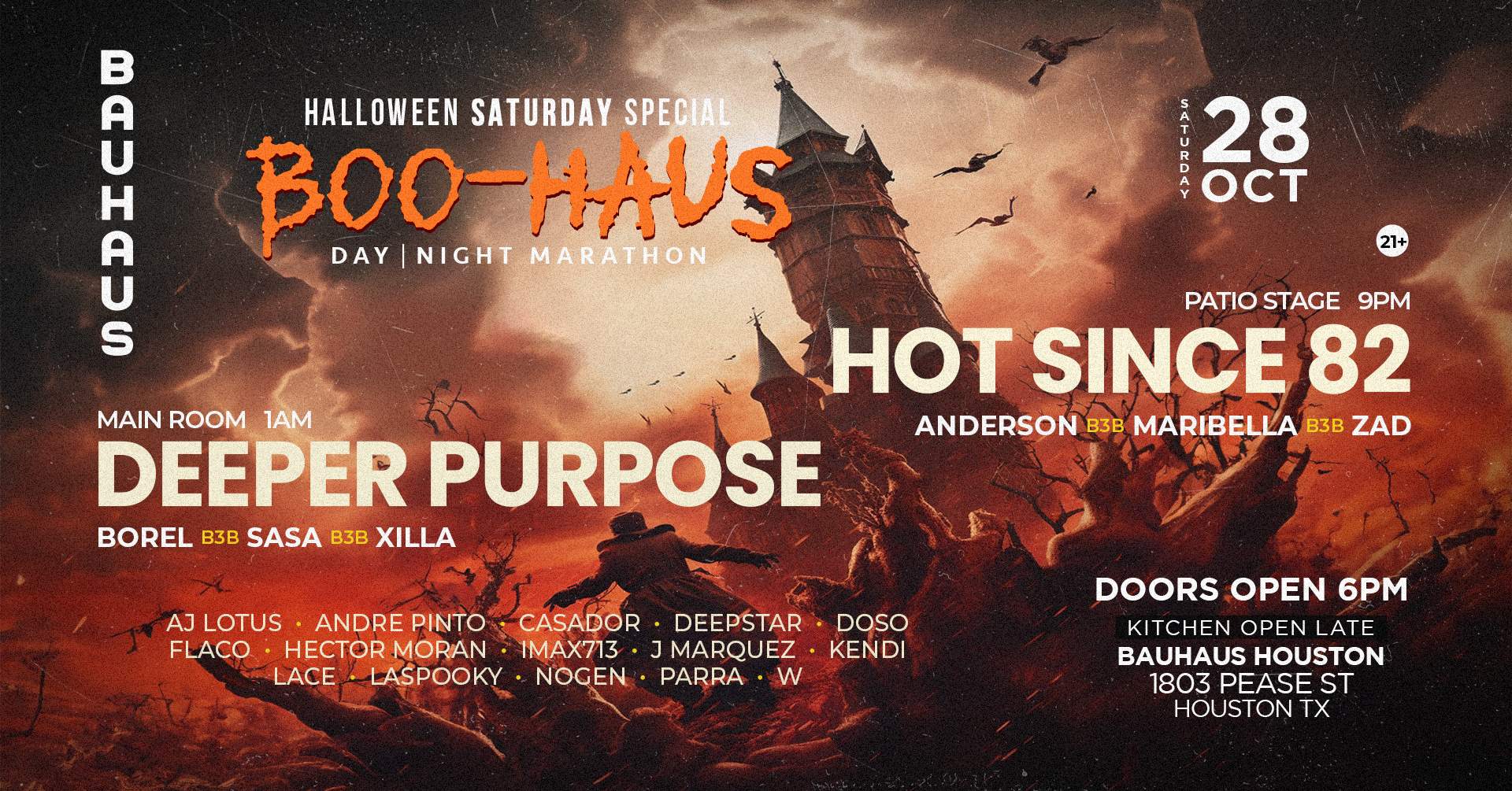 Boo-Haus: Hot Since 82 & Deeper Purpose - フライヤー表