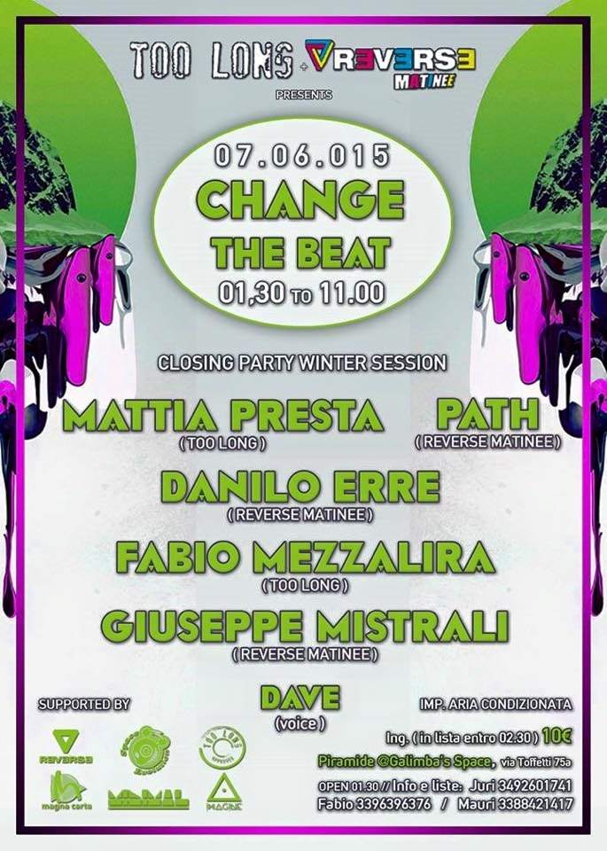 Change the Beat Closing Party - Página frontal
