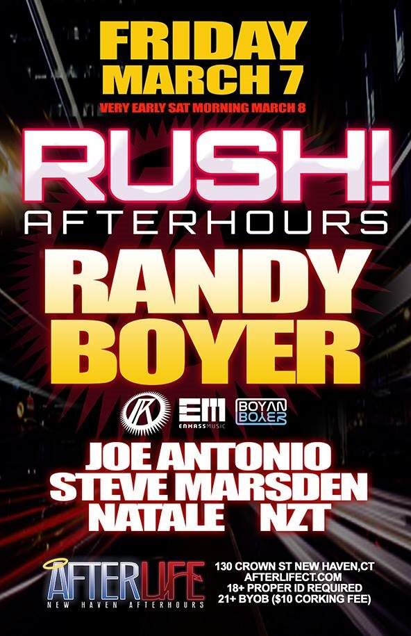 RUSH! Randy Boyer, Joe Antonio, Steve Marsden and more - フライヤー表