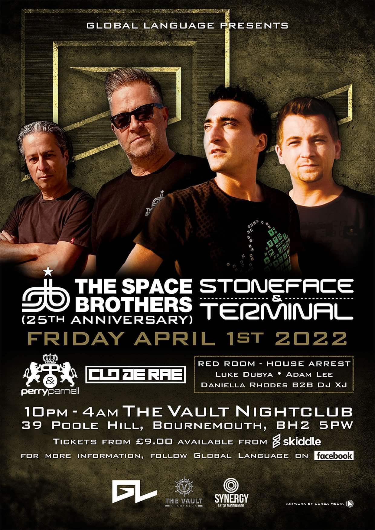 Global Language - The Space Brothers with Stoneface and Terminal - フライヤー表