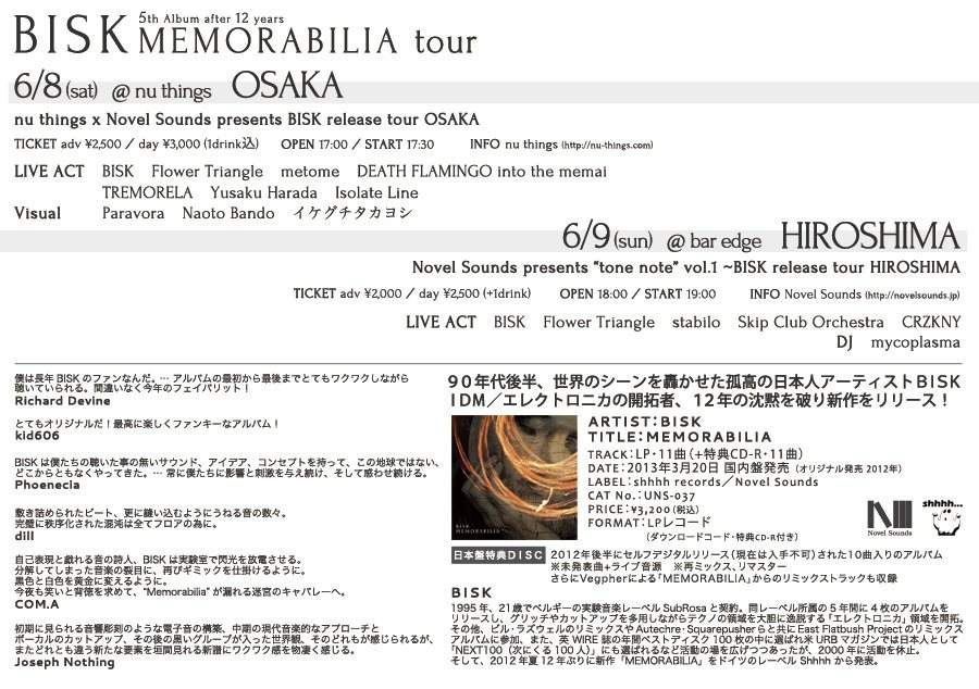 Bisk Memorabilia Tour Osaka - Página trasera