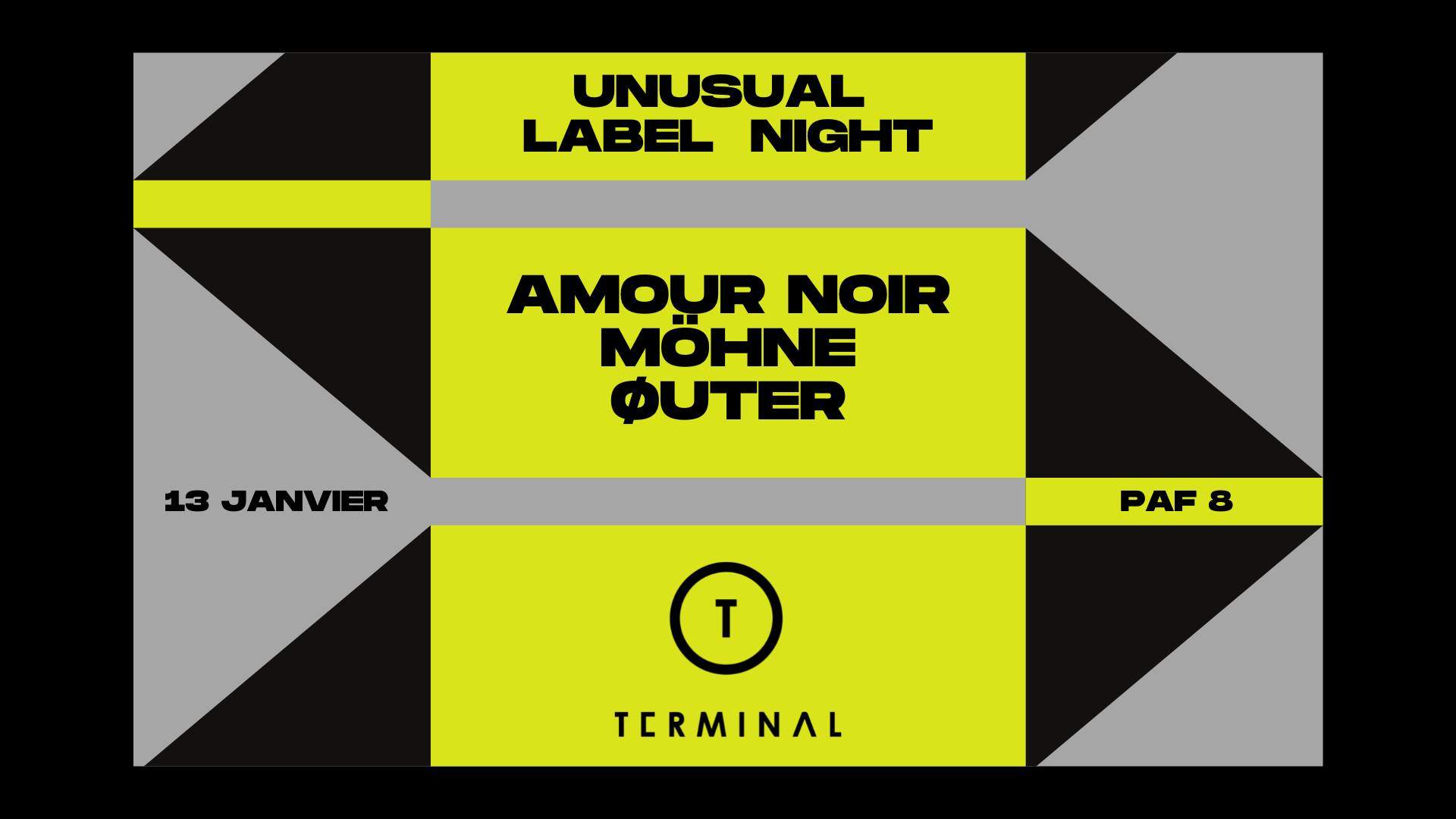 Unusual 'Label Night': Amour Noir, Möhne, øuter - フライヤー表