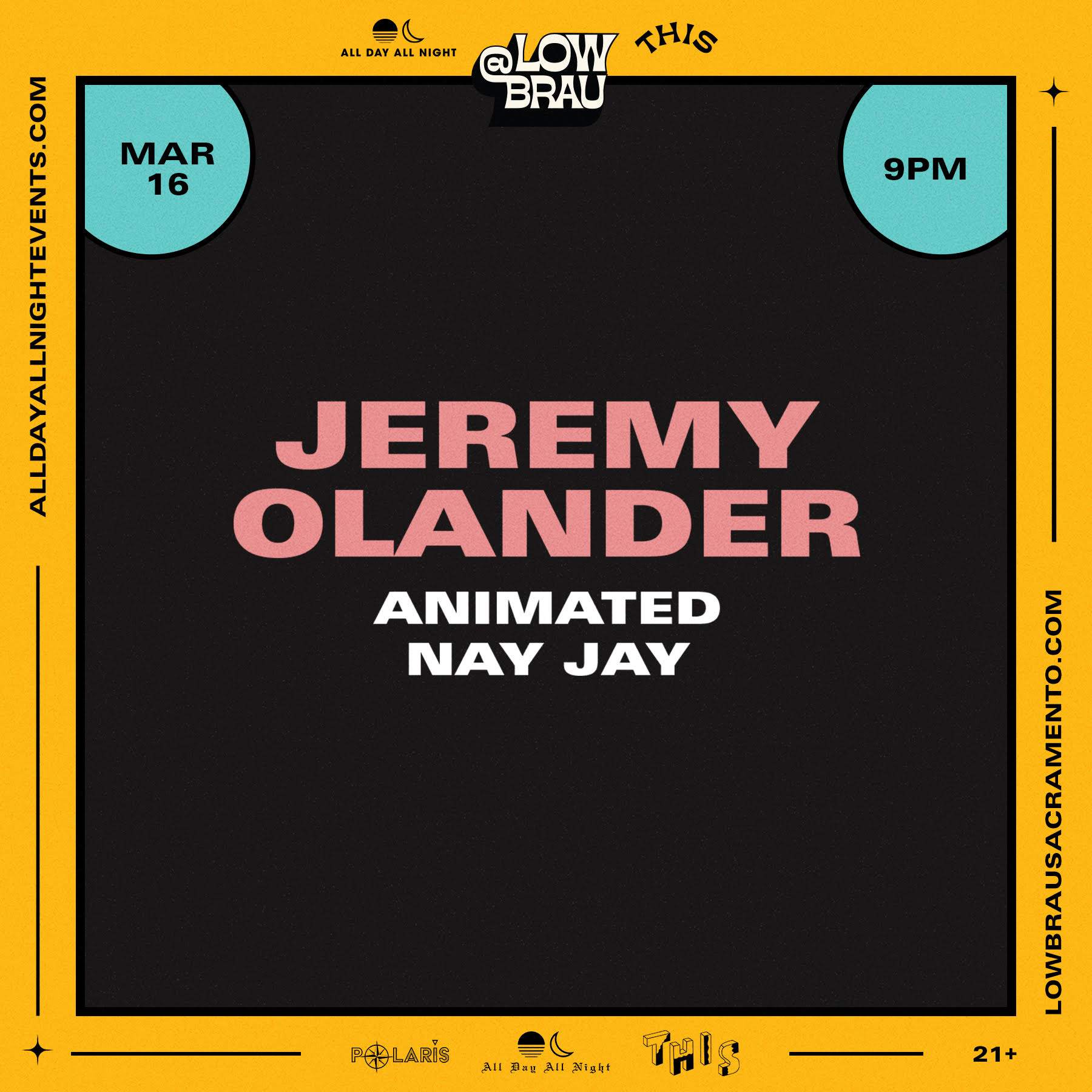 [CANCELLED] Jeremy Olander - フライヤー表