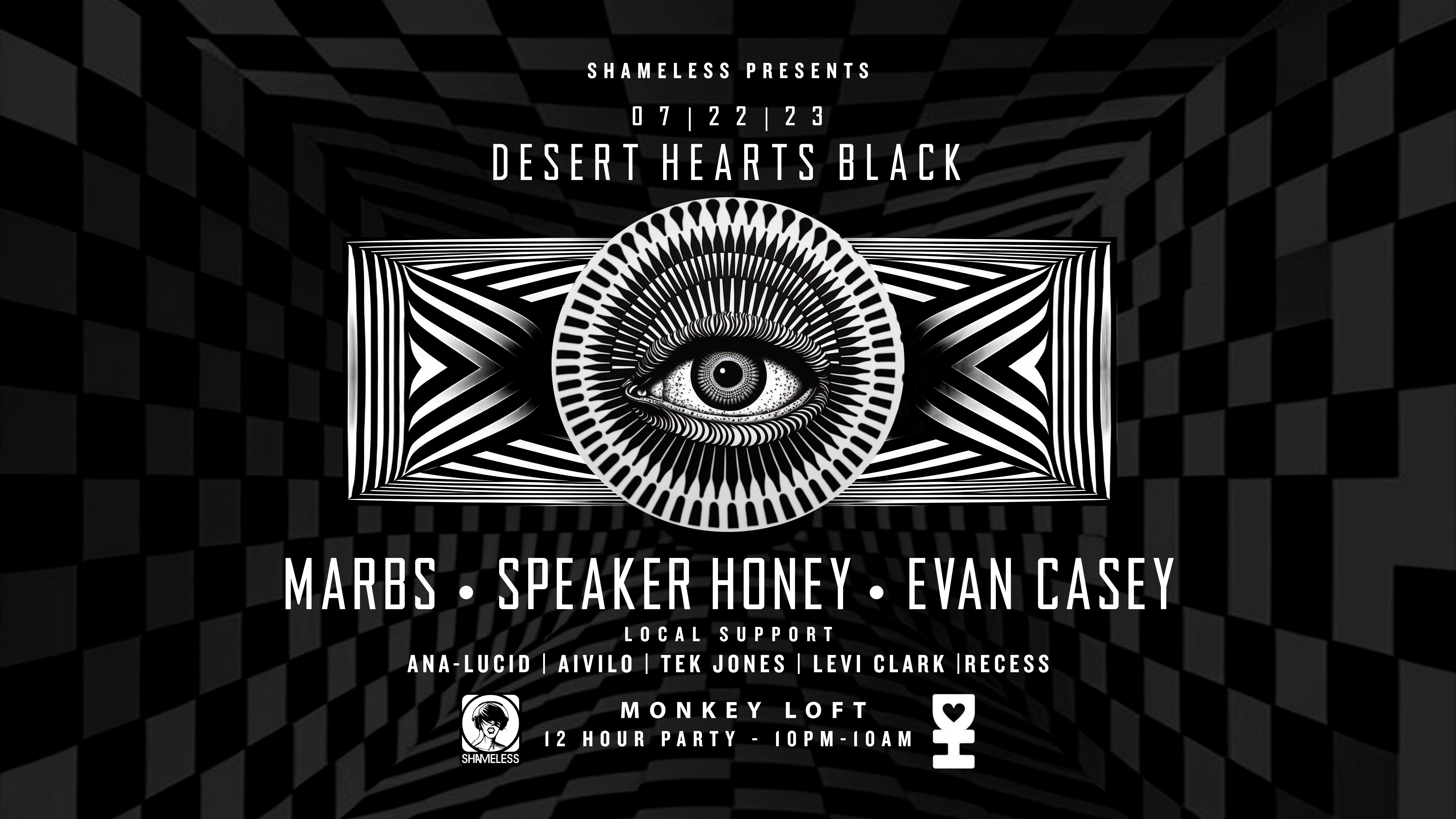 Desert Hearts Black - 12 Hour Party - フライヤー表