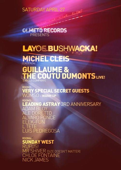 Layo & Bushwacka!, Michel Cleis, Guillaume & The Coutu Dumonts - Live, Secret Guests - Página trasera