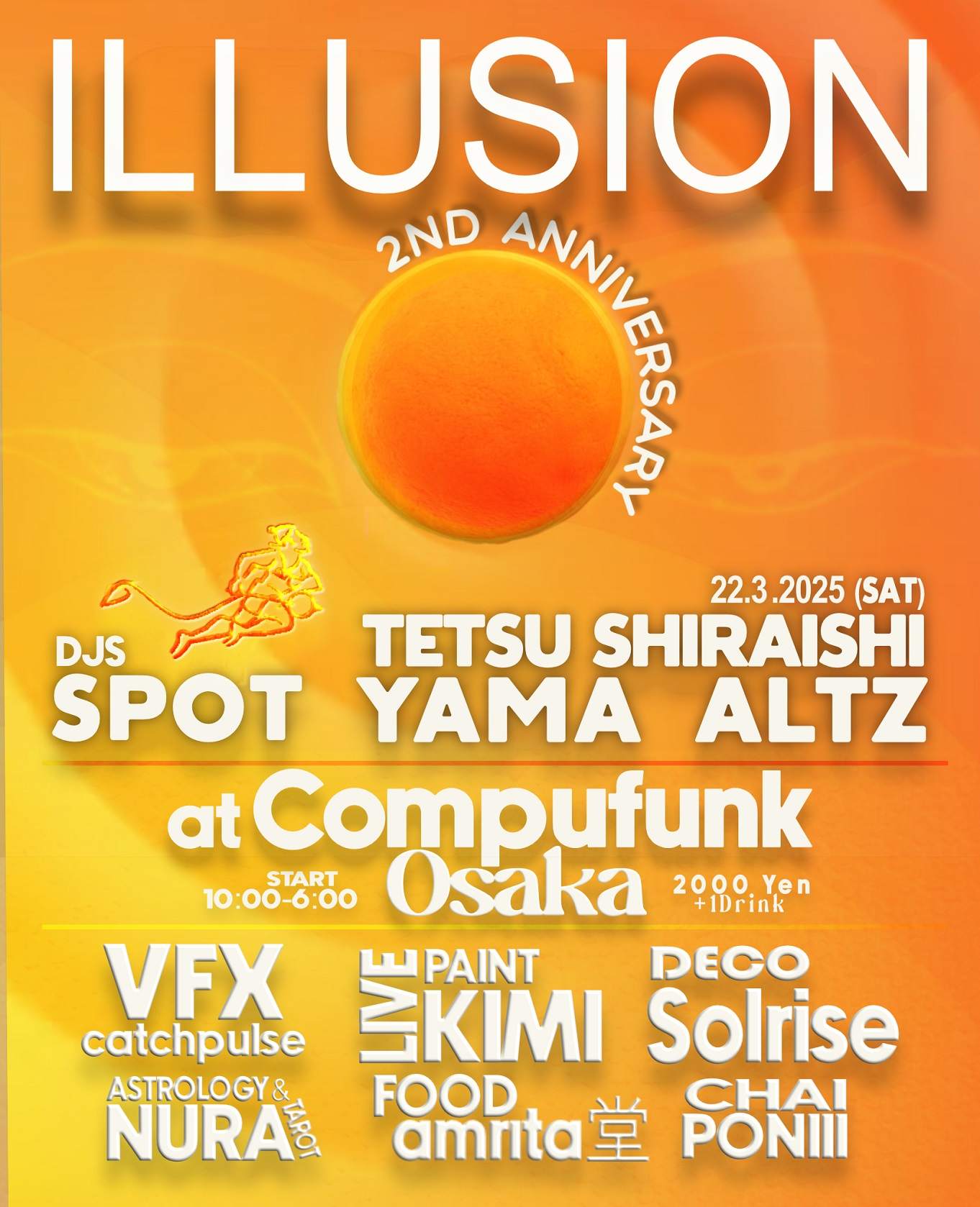 ILLUSION - 2ND ANNIVERSARY en Compufunk Records, Osaka