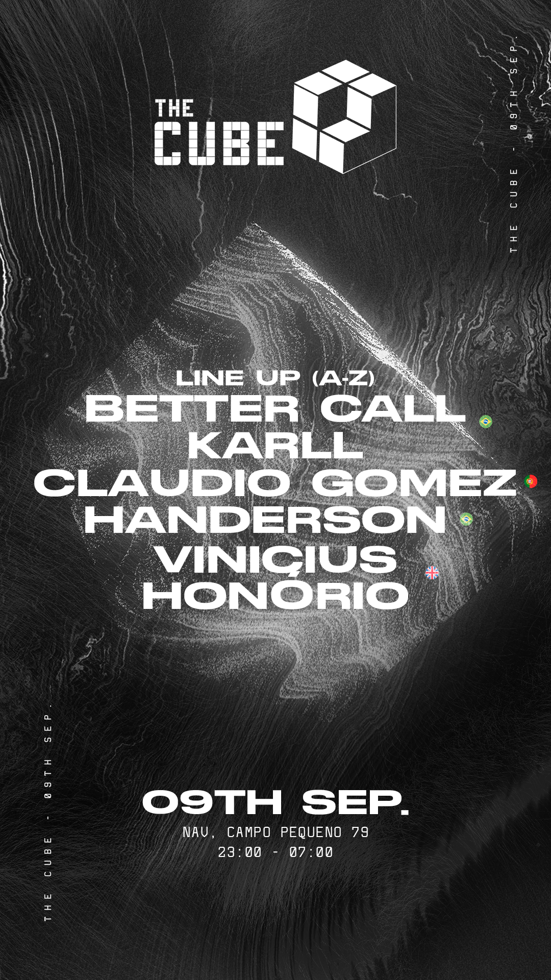 The Cube with Vinicius Honório (UK), Better Call Karll (BR), Cláudio Gomez (PT), Handerson (BR) - フライヤー表