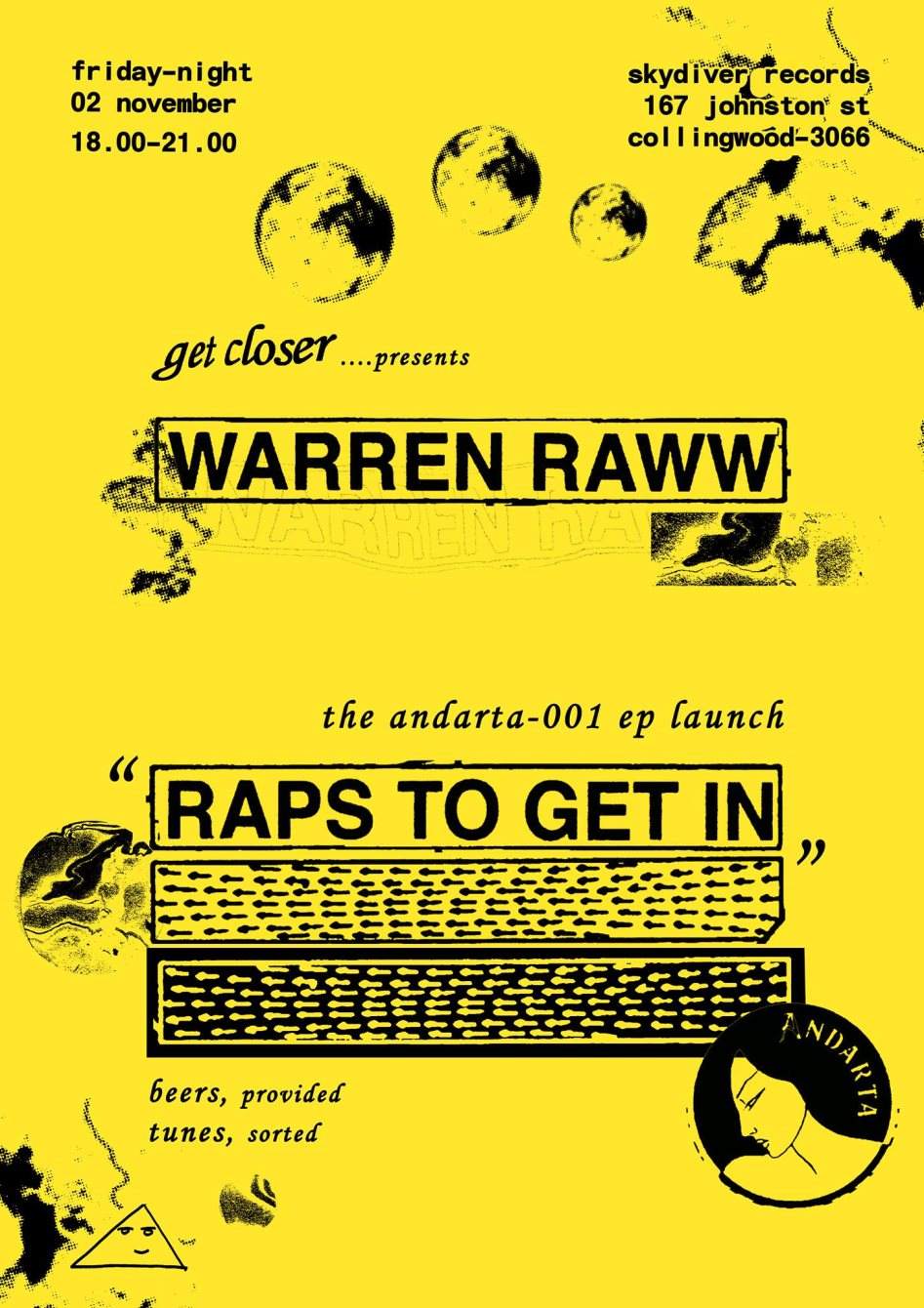 Warren Raww - 'Raps to Get In' EP Launch - フライヤー裏