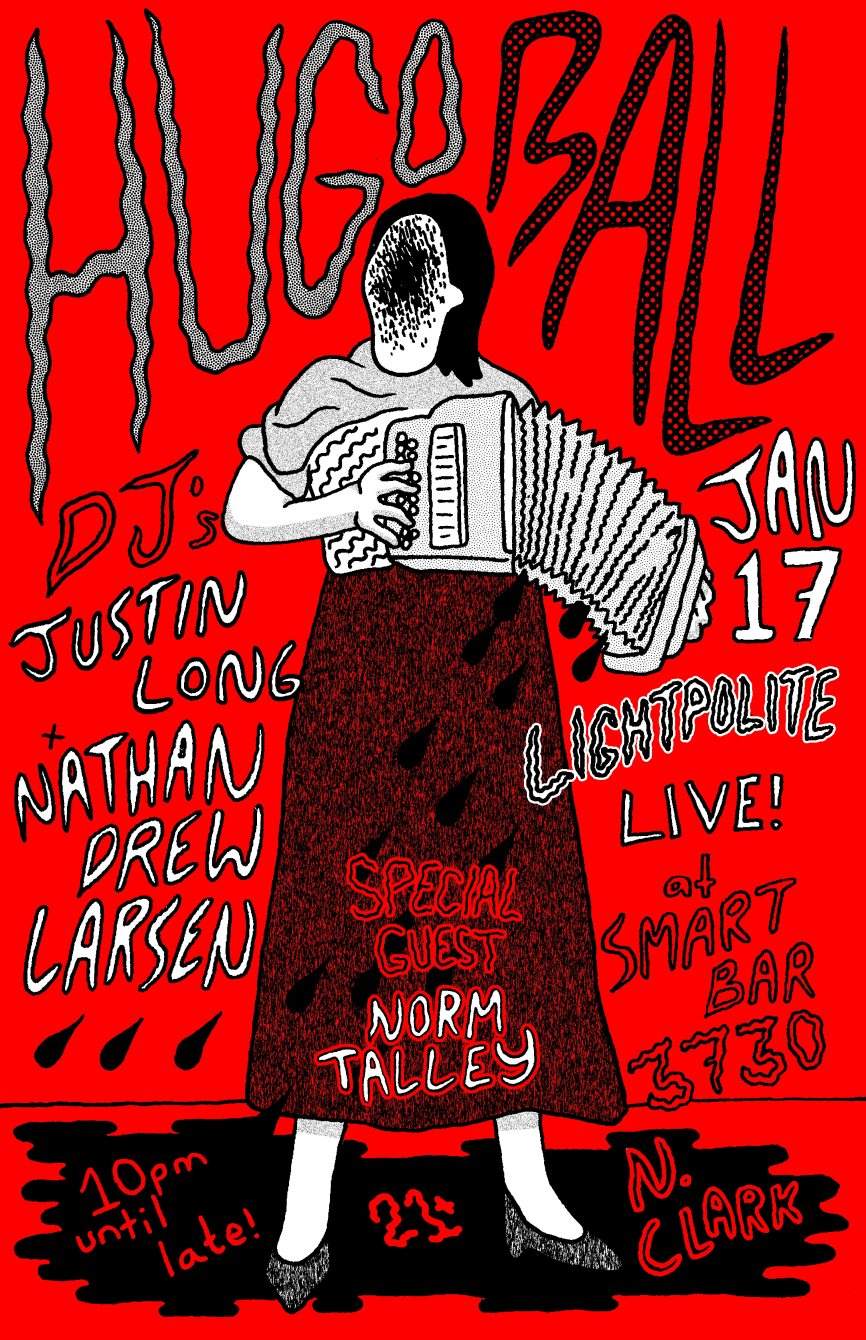 Hugo Ball with Justin Long / Nathan Drew Larsen / Lightpolite / Very Special Guest Norm Talley - Página frontal
