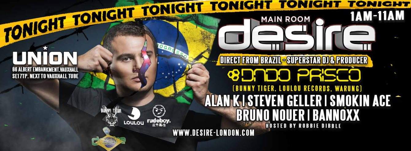 Desire Tonight - Brazilian Special - with Dado Prisco - フライヤー表