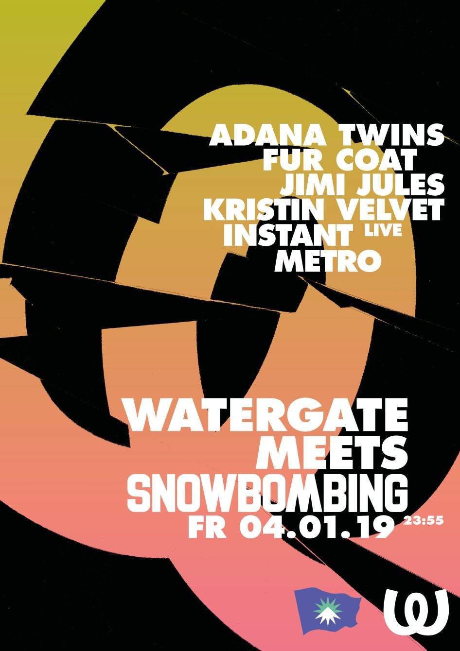 Watergate x Snowbombing: Adana Twins, Fur Coat, Jimi Jules, Metro, INSTANT Live - フライヤー表