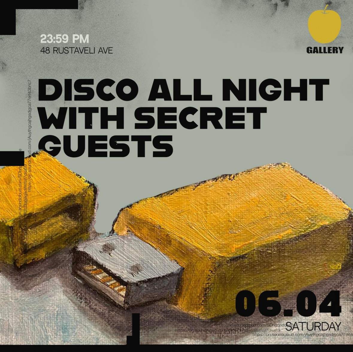 Disco all night with secret guests - Página frontal