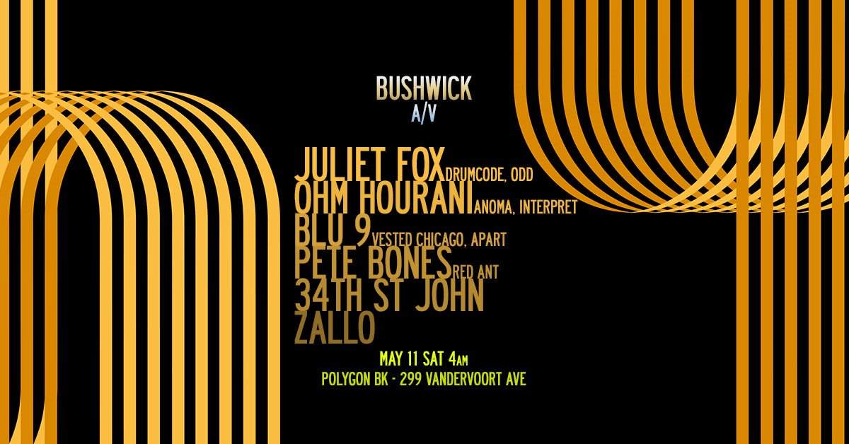 Afterhours - Bushwick A/V: Juliet Fox / Ohm Hourani / Blu9 / Pete Bones / 34th St John / Zallo - フライヤー表