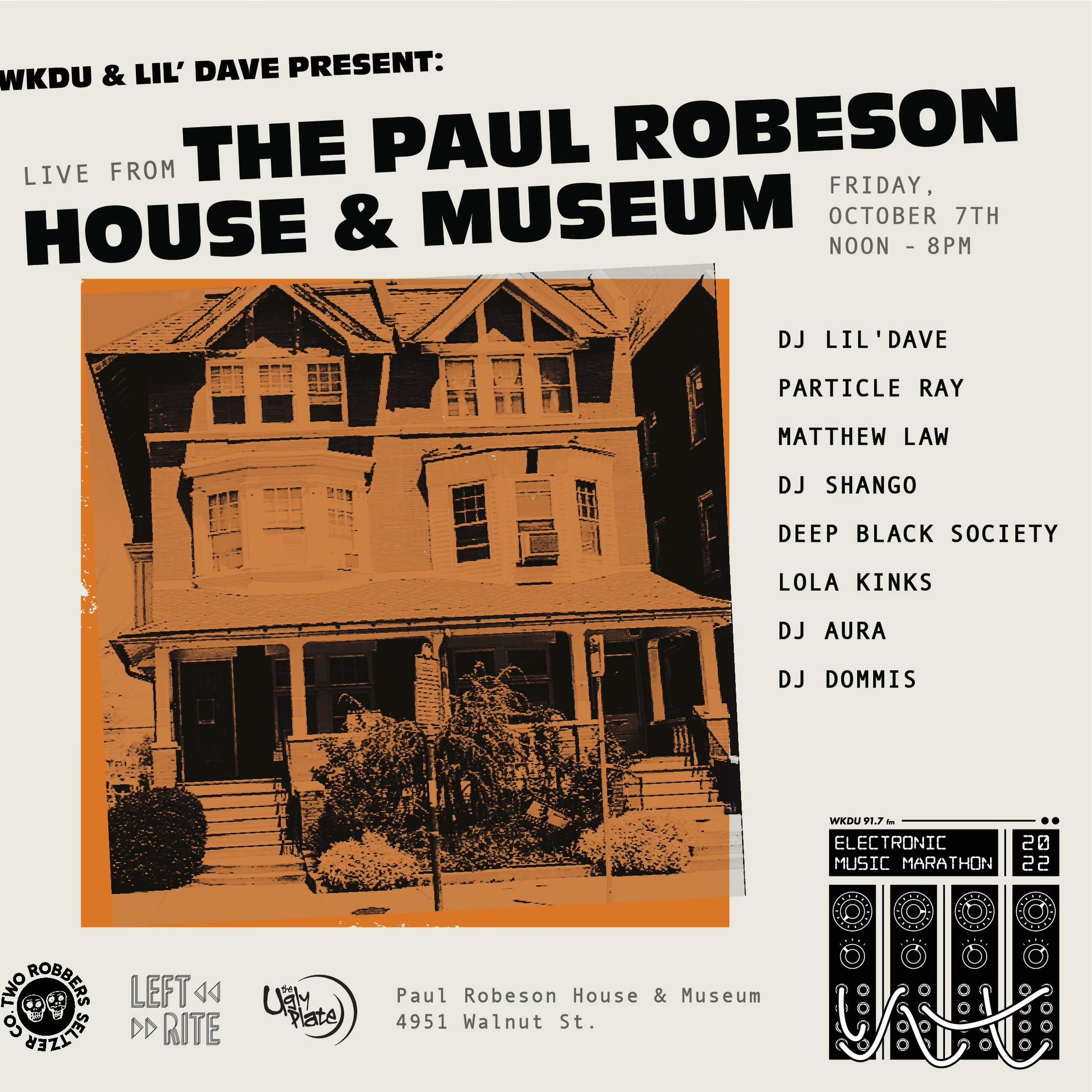 WKDU & Lil' Dave Present: Live from The Paul Robeson House & Museum - Página frontal