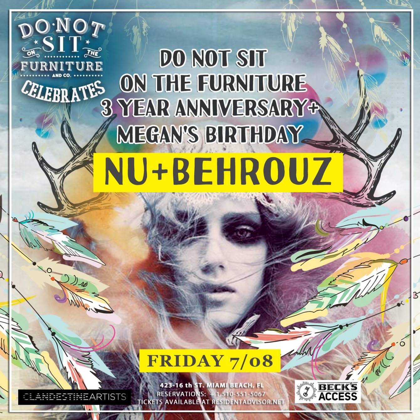 Nu and Behrouz [Do Not Sit 3 Year Anniversary] - Frente de panfleto