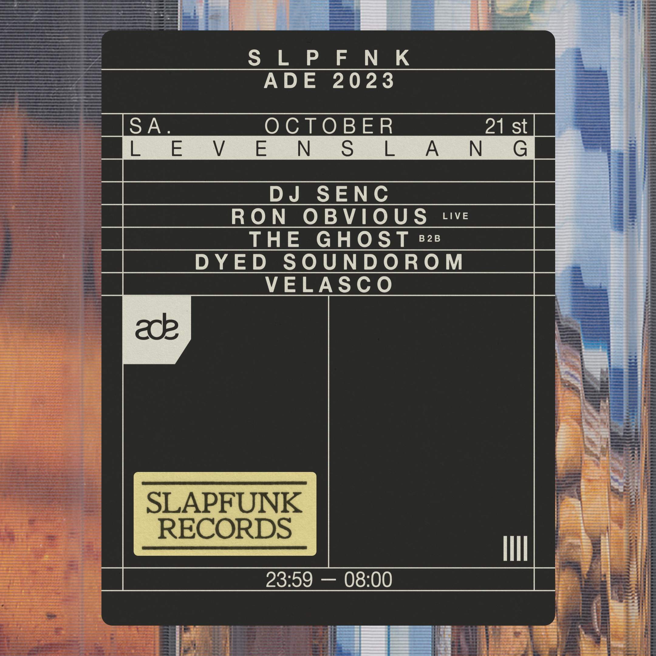 SlapFunk X Levenslang - ADE 2023 - フライヤー表