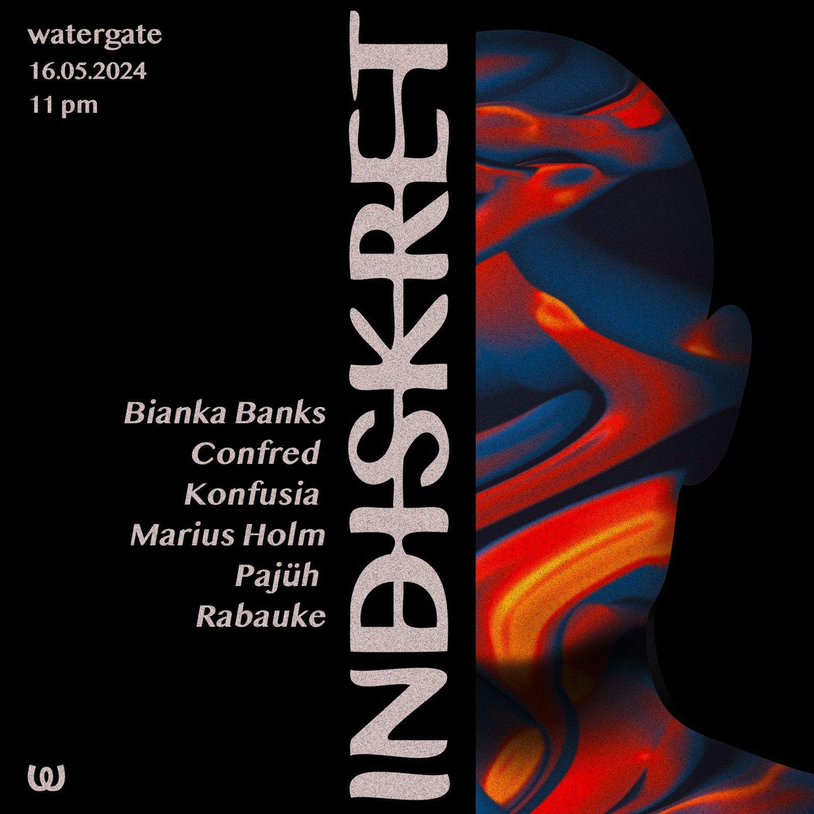 Indiskret: Bianka Banks, Confred, Konfusia, Marius Holm, Pajüh, Rabauke - Página frontal