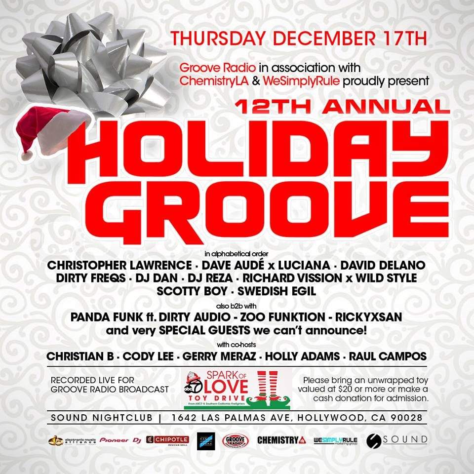 12th Annual Holiday Groove Toy Drive & Live Taping - フライヤー表