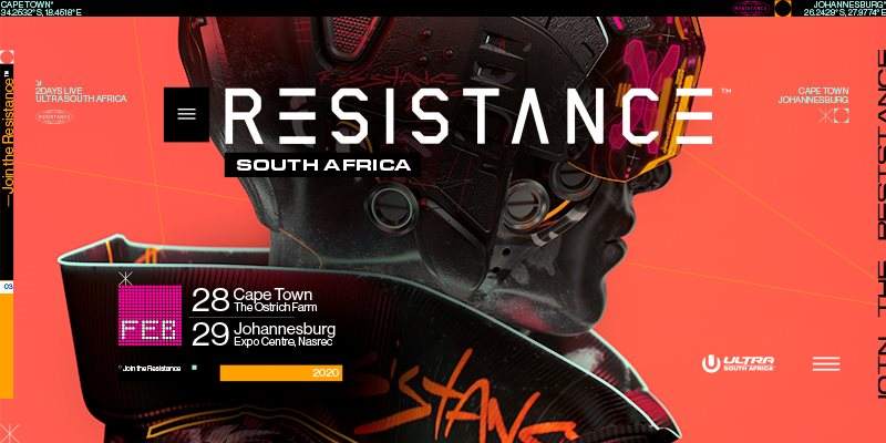 Resistance Cape Town - Página frontal