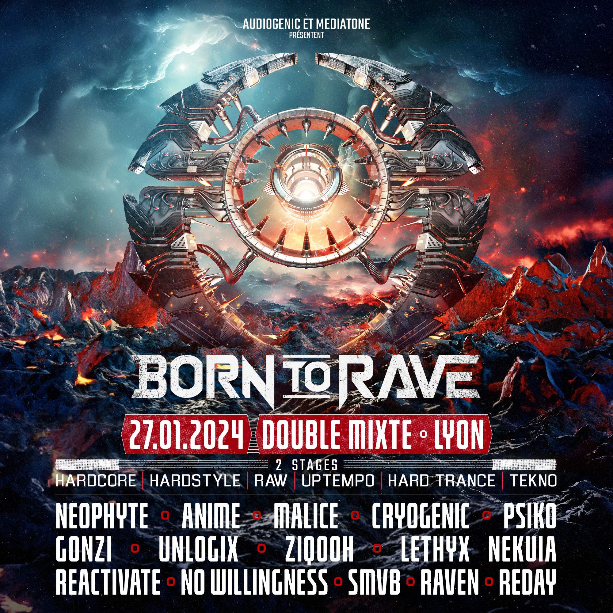 BORN TO RAVE - LYON - HARD MUSIC a Le Double Mixte, Lione