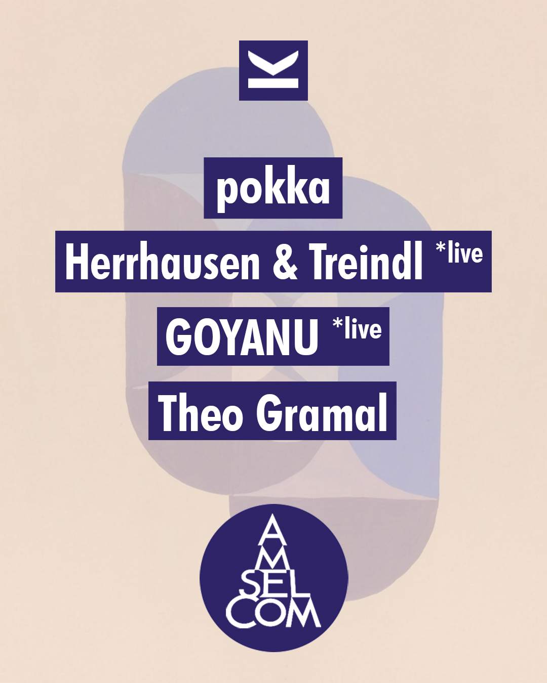 Amselcom x Klunkerkranich with GOYANU *live, Herrhausen & Treindl *live, Theo Gramal, pokka - フライヤー裏