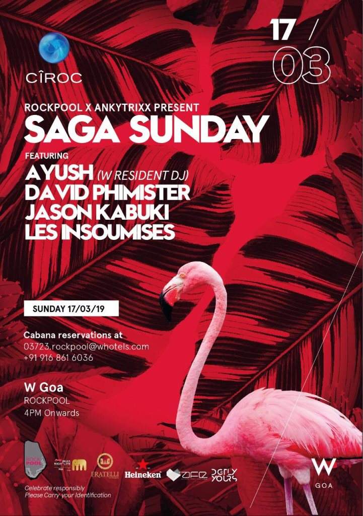 Saga Sunday - At Rockpool W Goa - フライヤー表