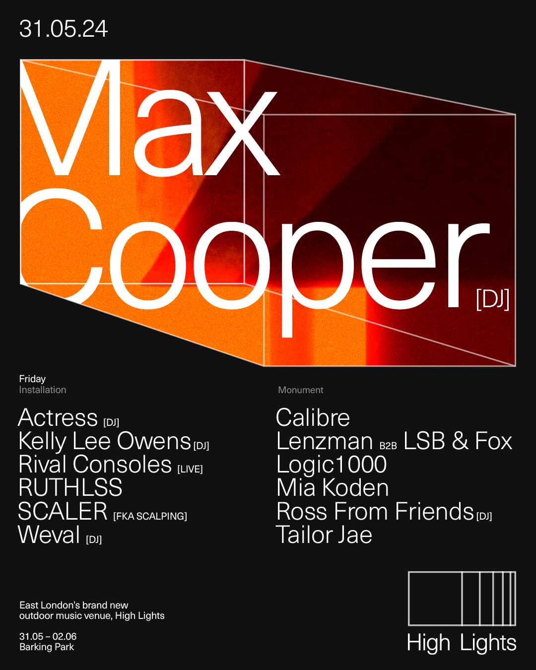 High Lights: Max Cooper, Rival Consoles, Ross From Friends, Calibre, Kelly Lee Owens + More - フライヤー表