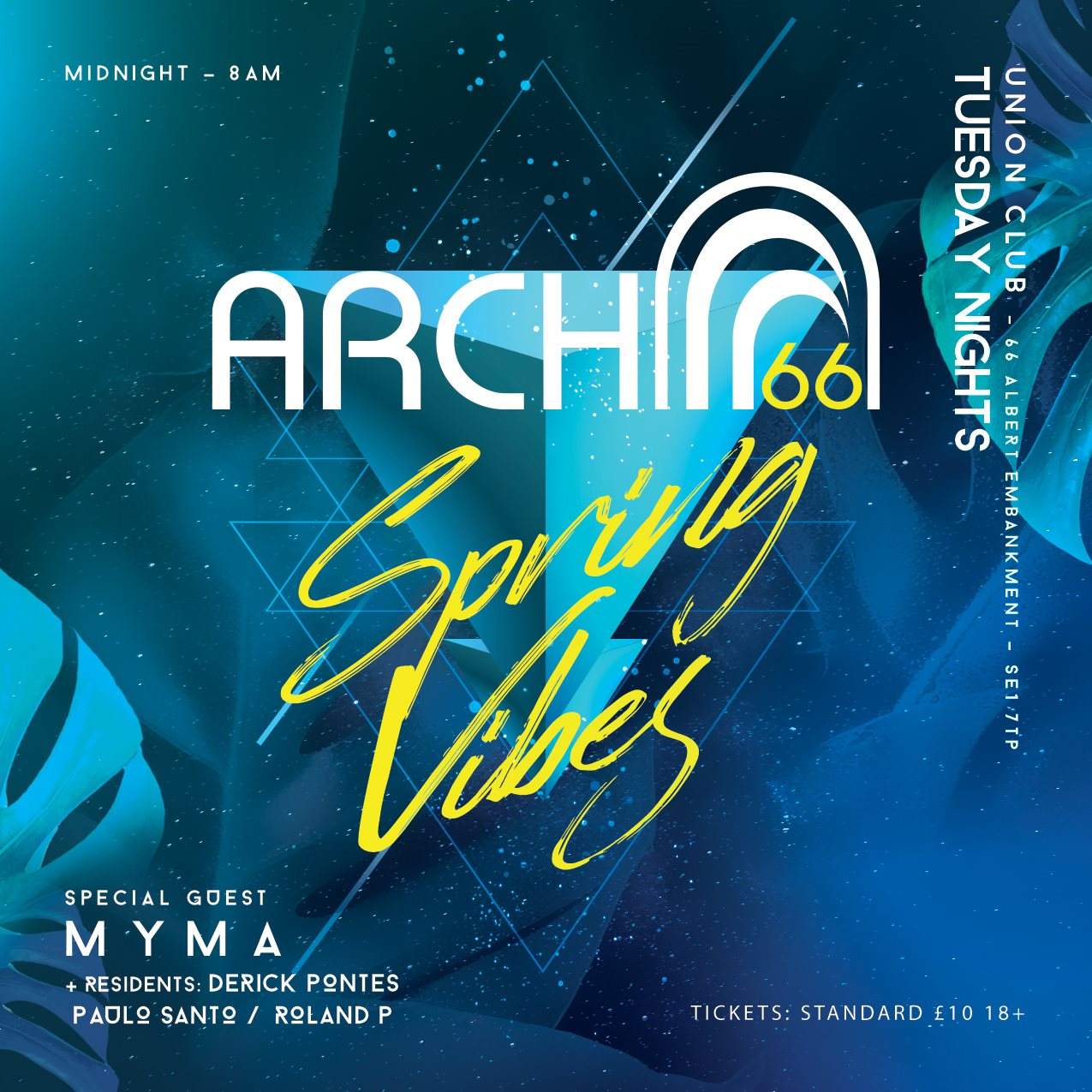 ARCH66 - with Myma - Tuesday Night Afterhours (House - Disco - Techhouse) - フライヤー裏