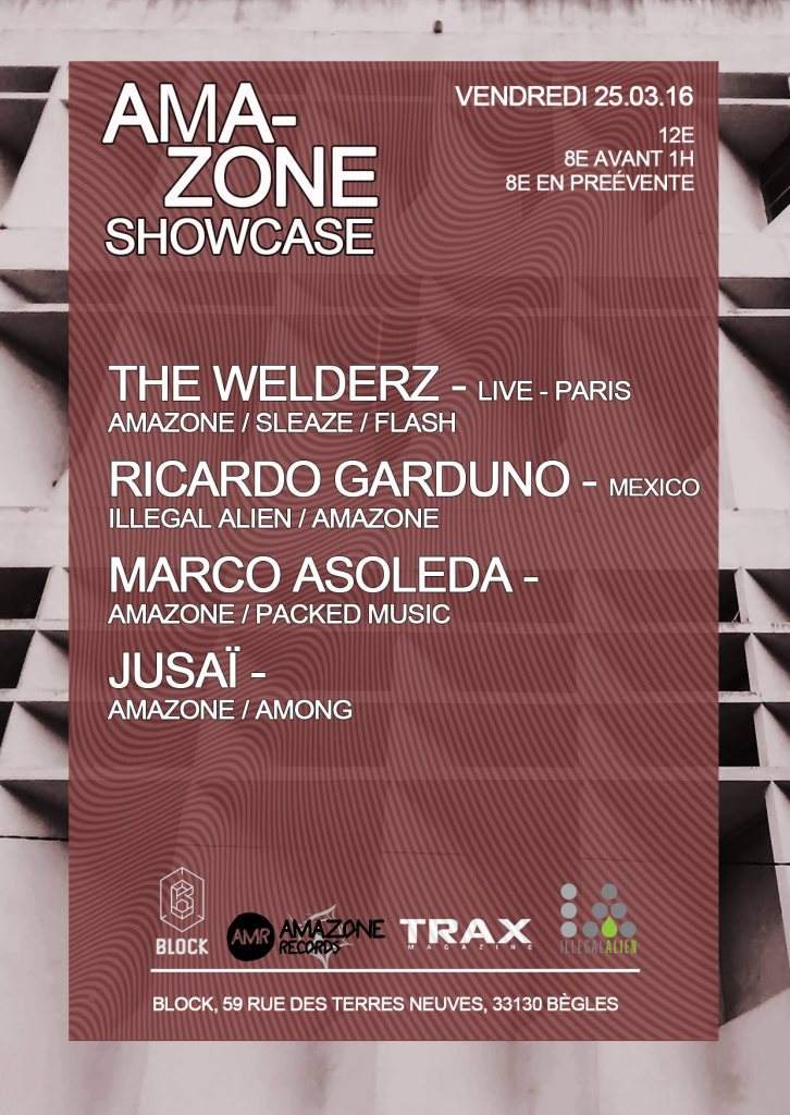 Amazone Showcase with The Welderz-Live / Ricardo Garduno / Marco Asoleda / Jusaï - フライヤー裏