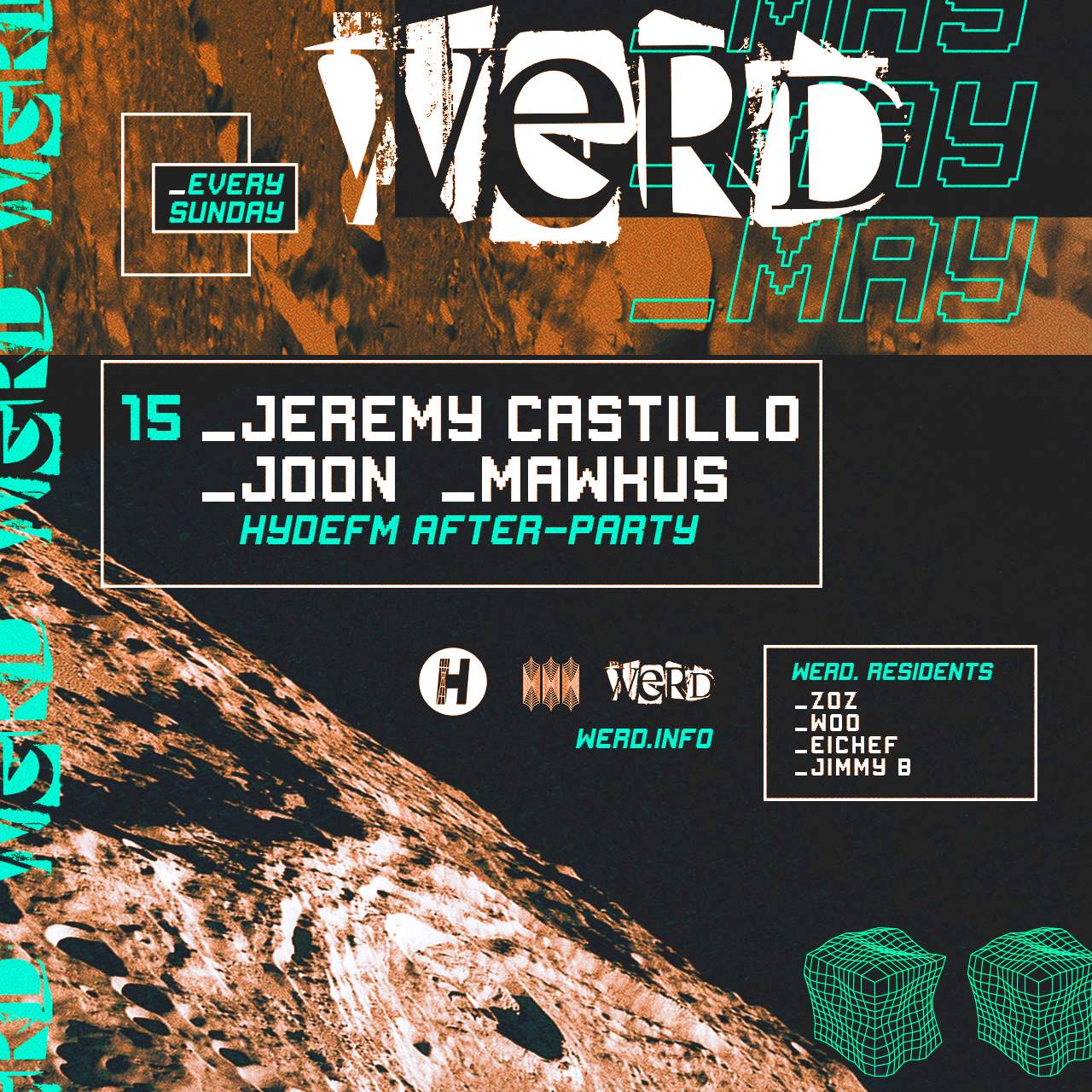 WERD. with HydeFM After-Party. DJs Jeremy Castillo, Joon, Mawkus - Página frontal