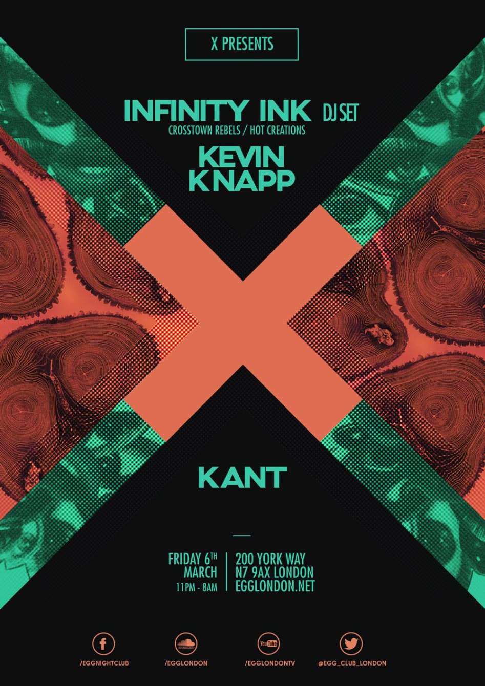 X presents: Infinity Ink, Kevin Knapp, Kant - フライヤー表