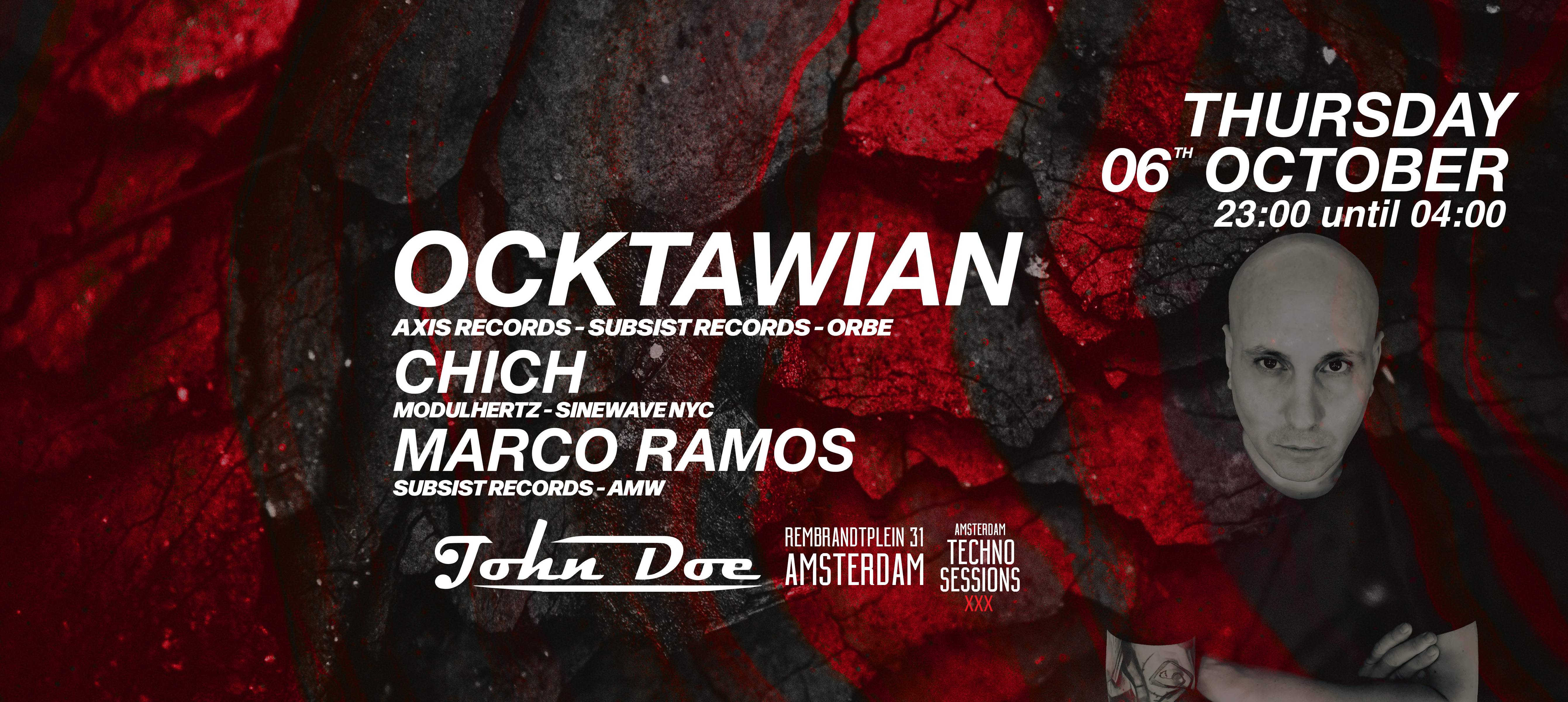 Amsterdam Techno Sessions with Ocktawian (Axis Records, Subsist, Orbe / ES) - Página trasera