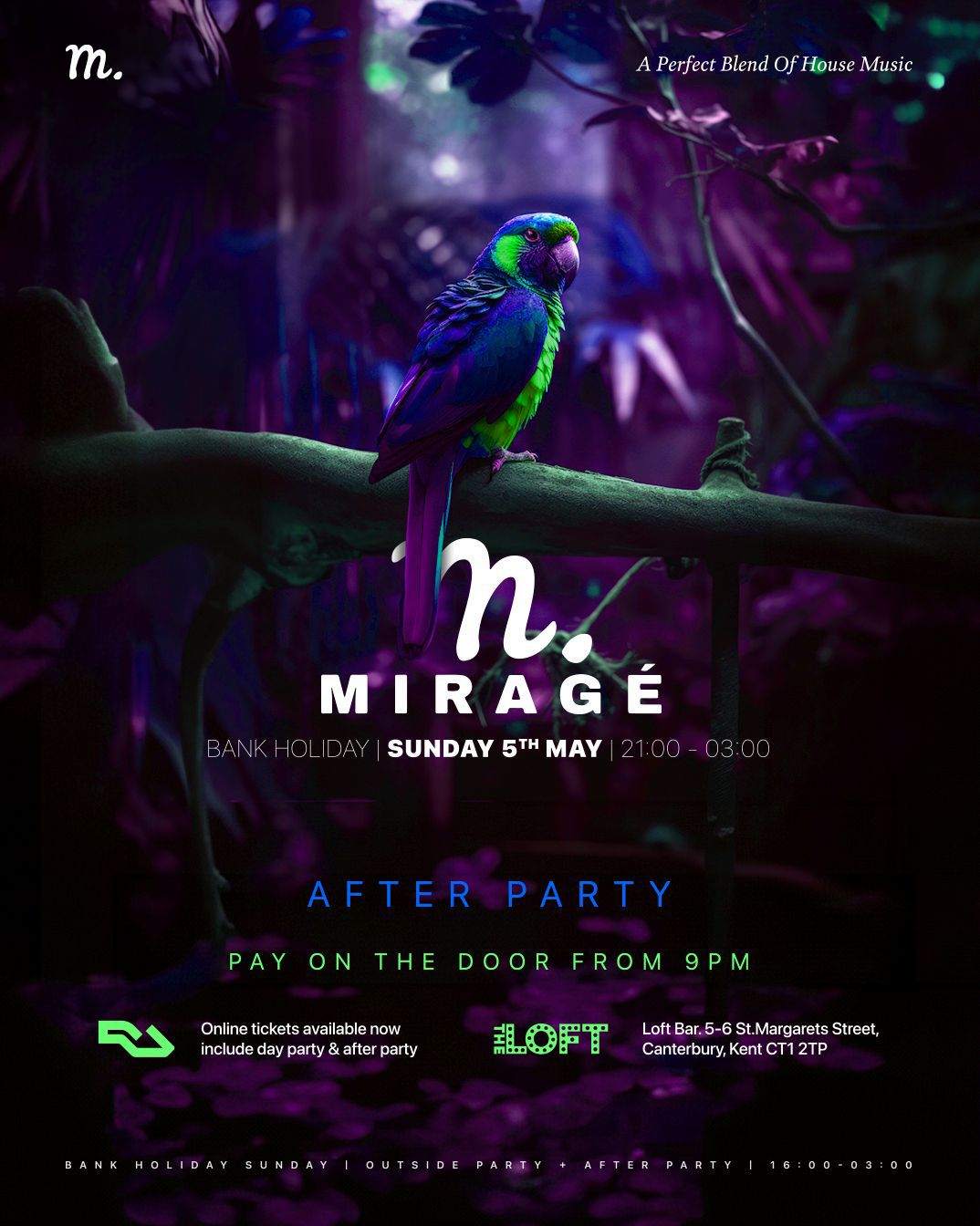 Miragé presents: Bank Holiday Garden Party + Afterparty - フライヤー裏