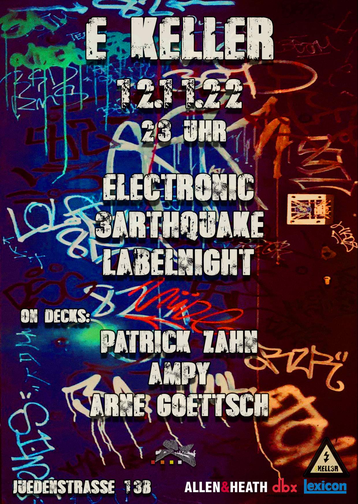Electronic 3arthquake Labelnight - フライヤー表