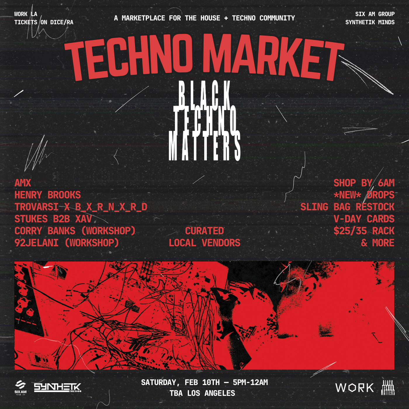 Techno Market x Black Techno Matters: AMX, Henry Brooks  (DAYTIME) - フライヤー表