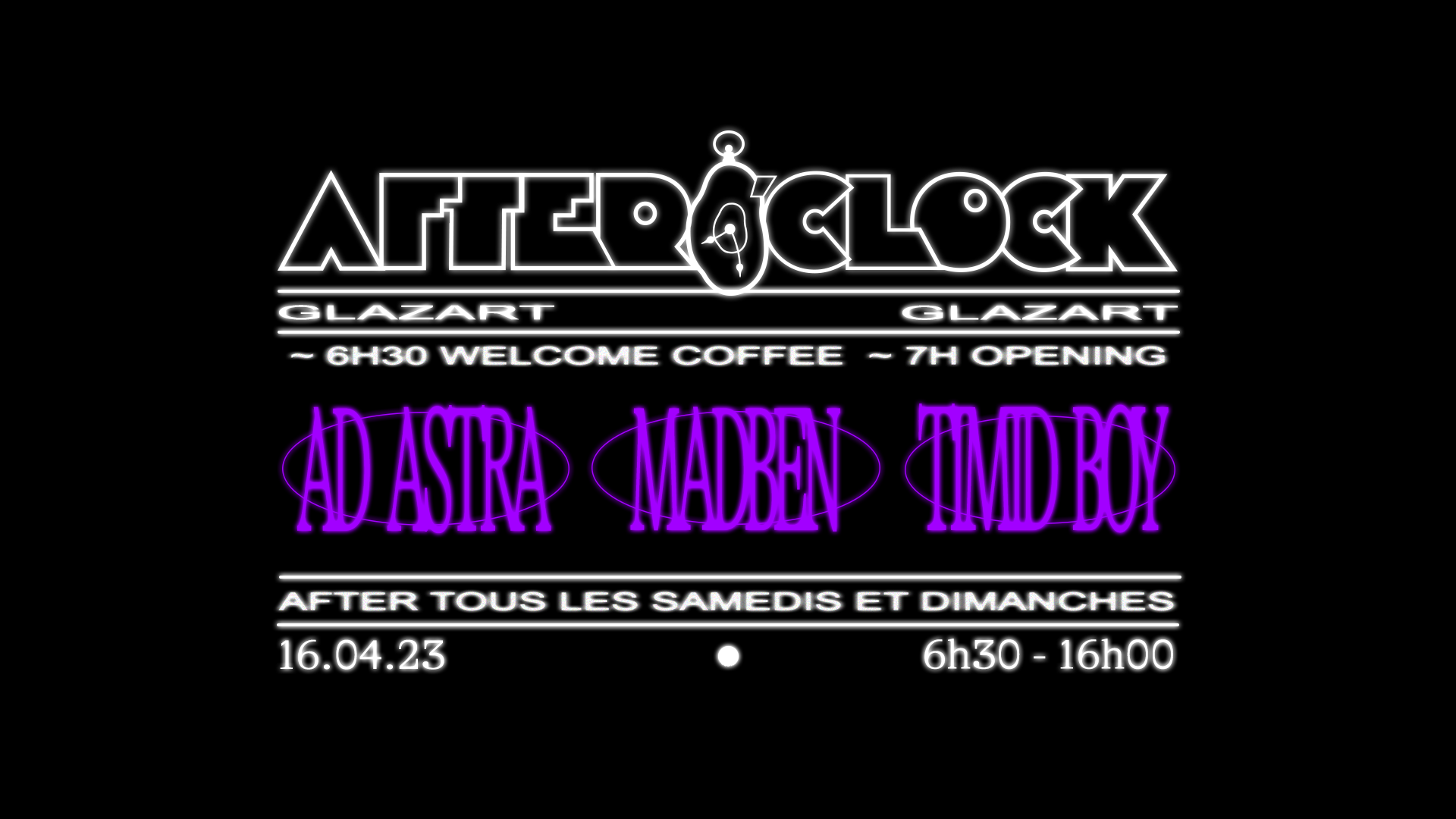 After O'Clock: Ad Astra, Madben, Timid Boy - フライヤー表
