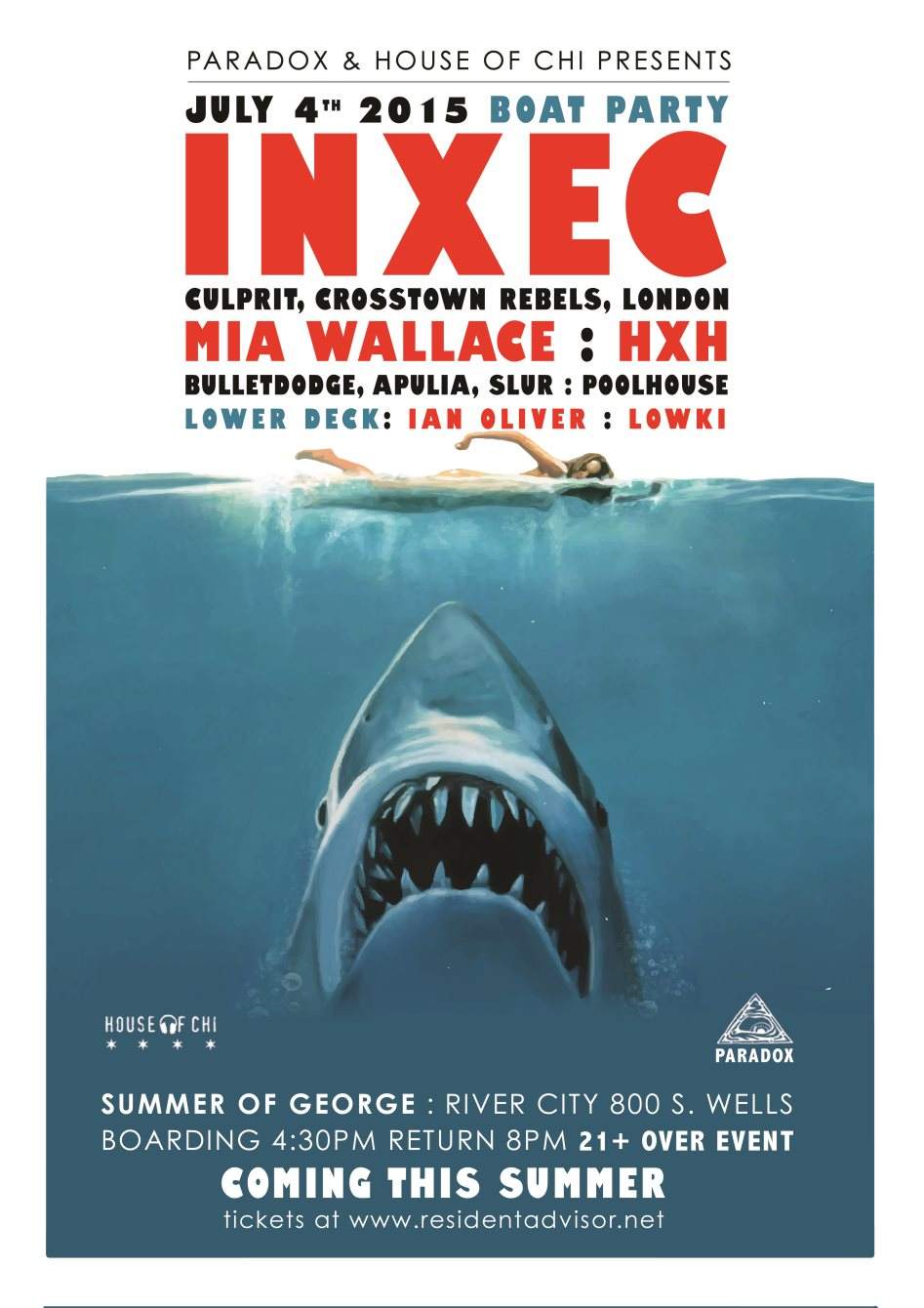 Paradox & House of CHI presents: Inxec (UK) with MIA Wallace & HXH - フライヤー表